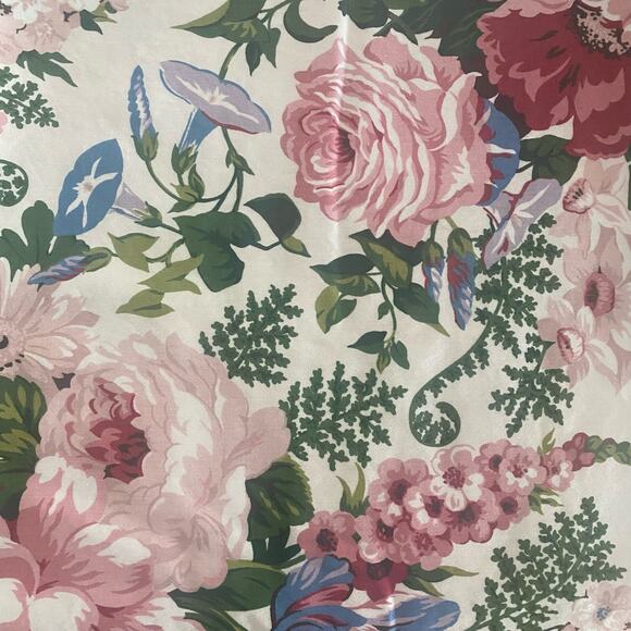 Waverly Spring Fever Cotton Fabric Remnant 59” x 55” Pink Floral Cottage READ - Picture 2 of 10